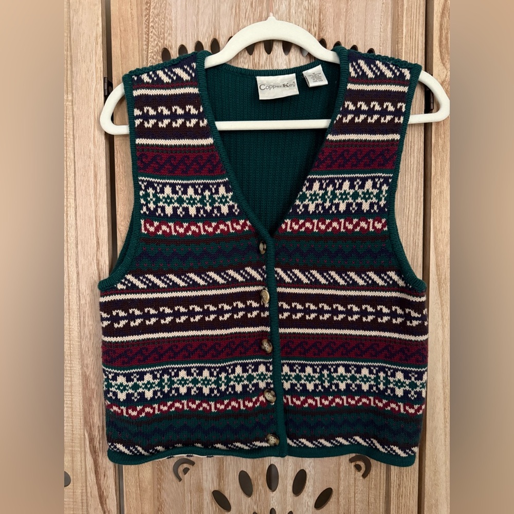 Vintage Cooper Key Cotton Button Vest